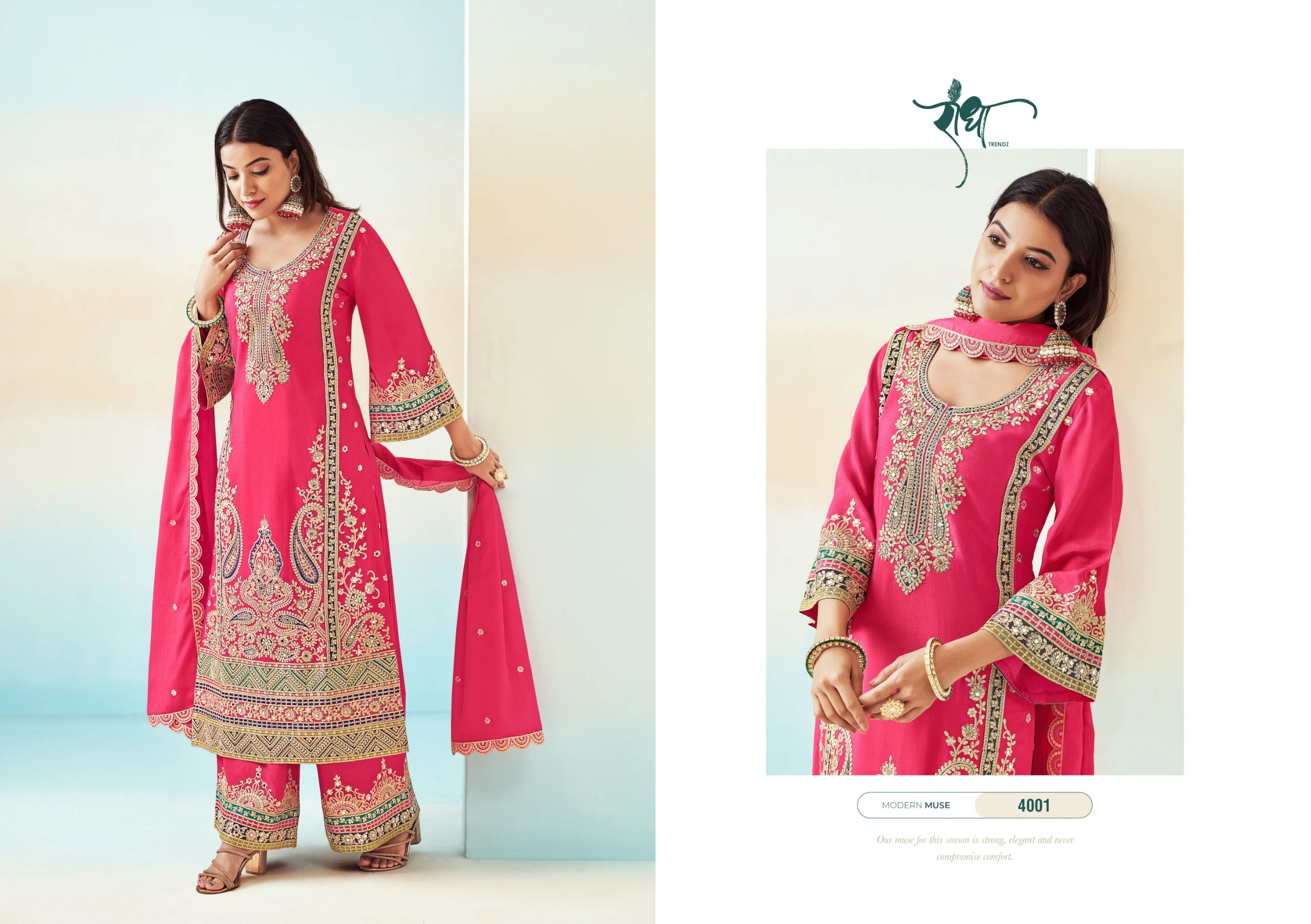 Radha Trendz Rashmi Vol 2 Heavy Chinon Wholesale Readymade Salwar Suit Catalog — Wholesale Readymade Suit, MPA wholesale from Surat - Gallery Image 5